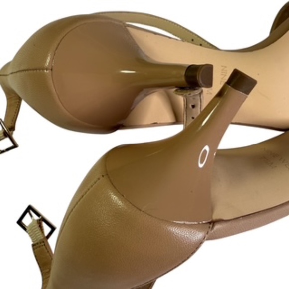NWOT Nine West Ankle Buckle Leisa Kitten 2" Heel Tan Sandal Size 7.5M - Picture 4 of 6